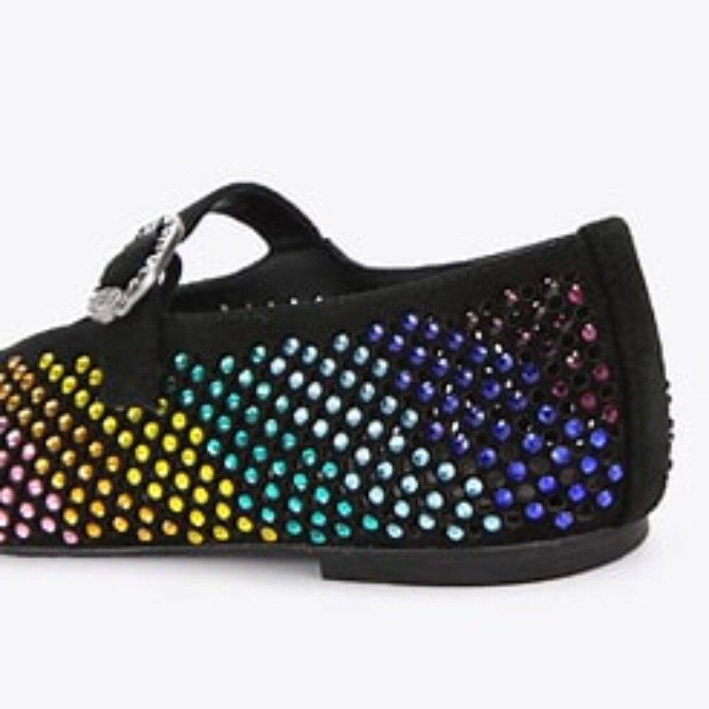 Kurt Geiger London $145 Mayfair Ballet Flat Black Combination Sz 8.5 NIB! - Picture 5 of 5